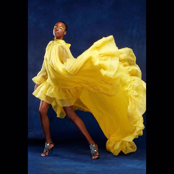 Chic Long Sleeve Yellow Dress - Picture 9 of 12